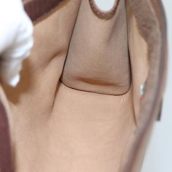 GUCCI GG Supreme Web Sherry Line Clutch Bag Pvc Beige Red 89 01 032 - Picture 15 of 16